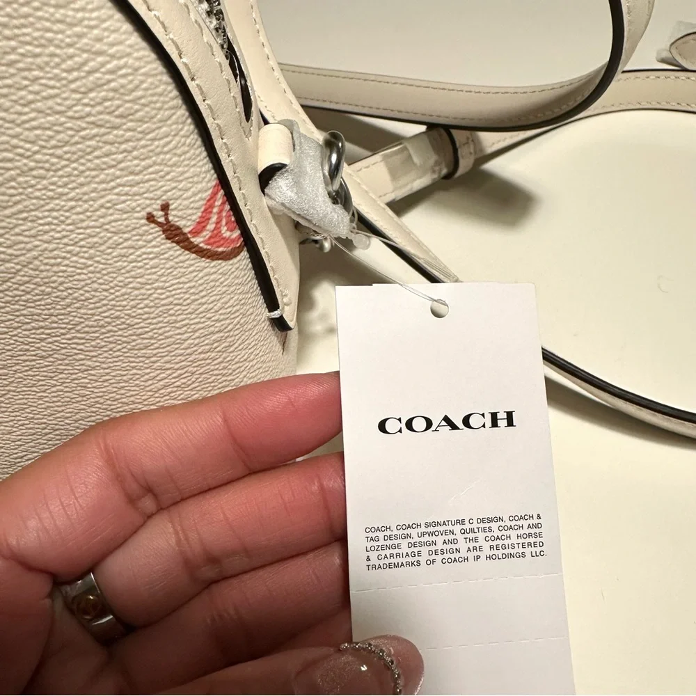 Coach Authentic White Snail Print Women's Bag Madi Women's Crossbody Bag New - Picture 10 of 12